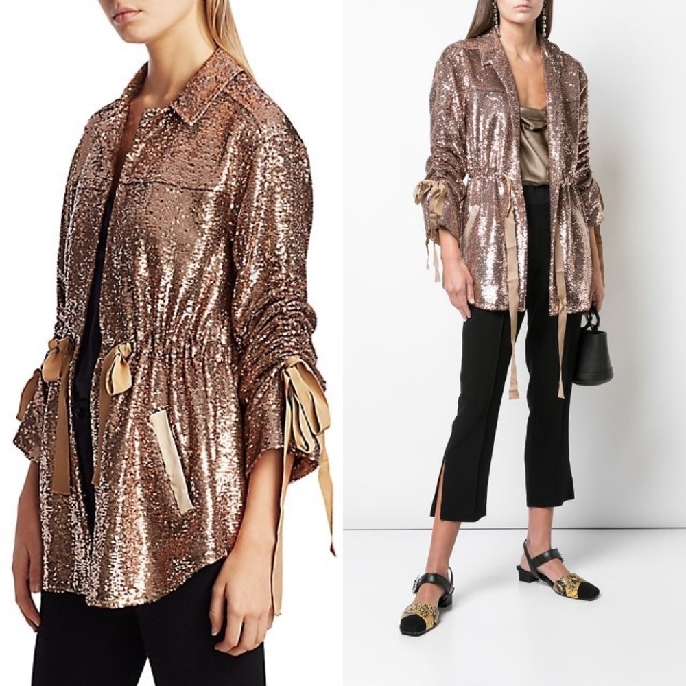 Cinq à Sept Mathieu Sequin Jacket pewter gold XS